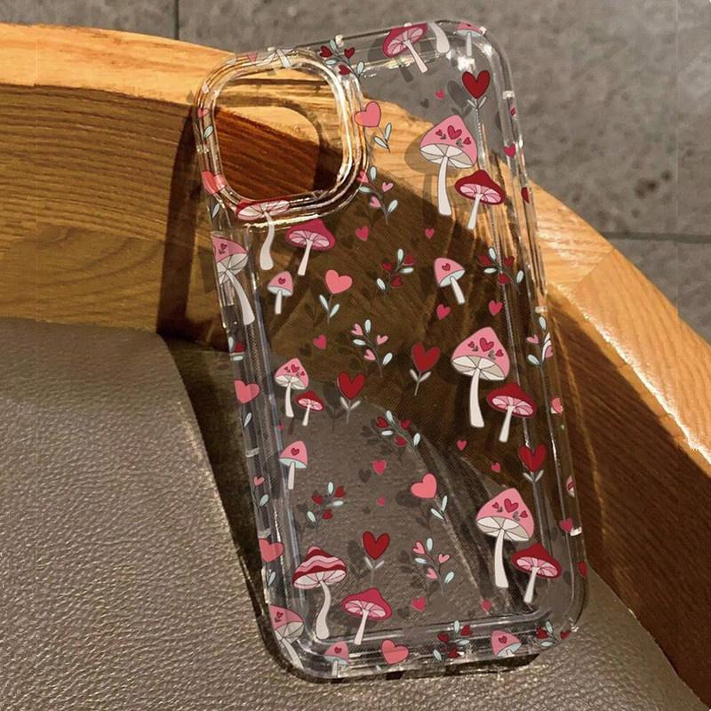 Girl Style Mushroom Pattern Simple Clear Phone Case for  Mi 11 Lite 5G 14 13T 13 12T 12 Poco F5 X6 Pro Soft Bumper Cover