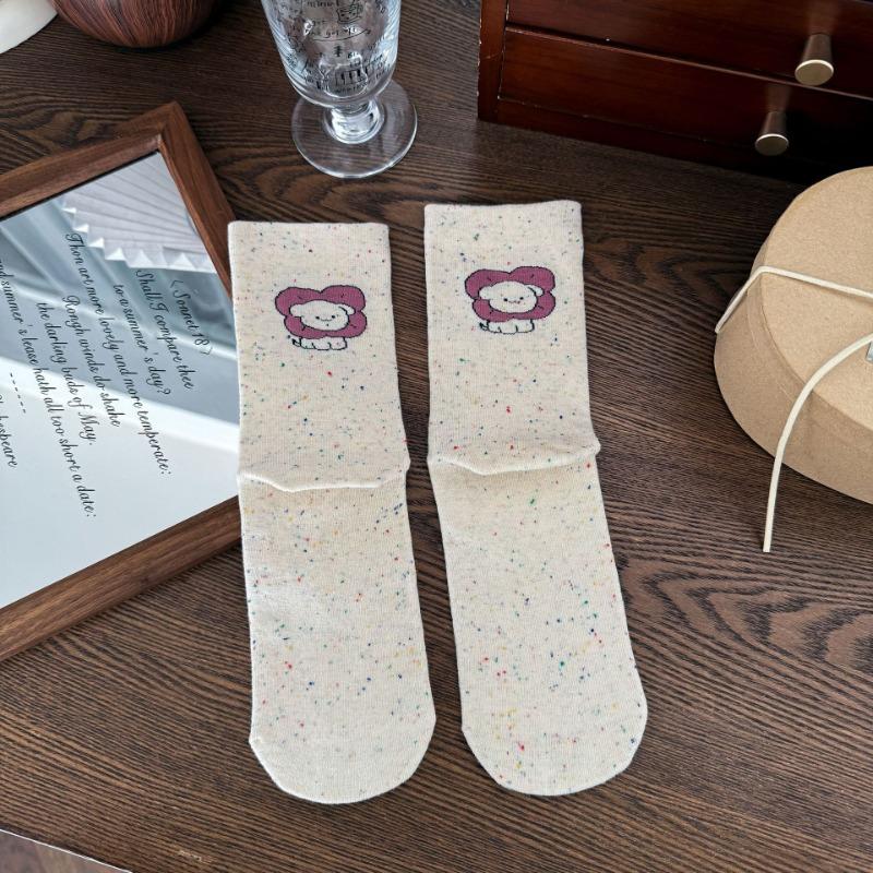 

Cartoon Cute Idea Ankle Socks for Children with Schoolgirl Style, Simple Colorful Dot Pattern Pile Socks 1 pair