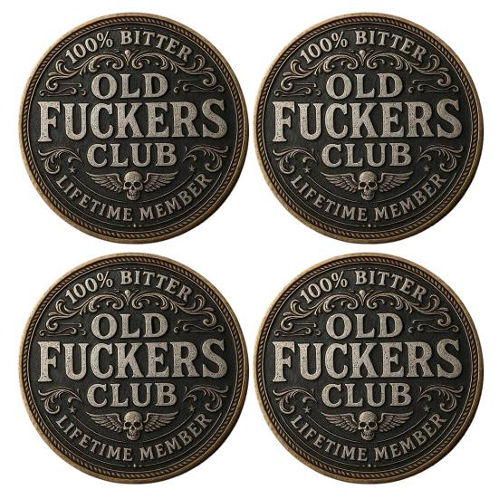Old F*ckers Club Coin Funny Still Kicking Lifetime Member Coin No Rules No Filters Challenge Coin Adults Collectible Retirement Birthday Gag Gift for