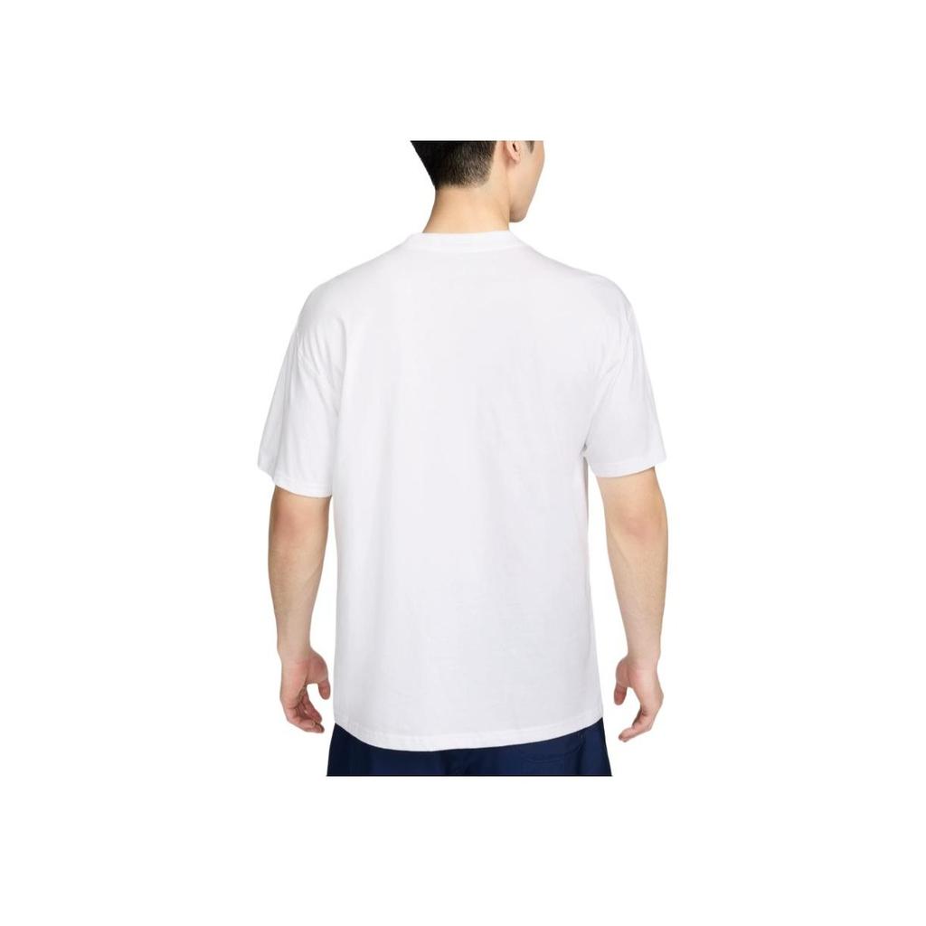 Nike Solid Color Fashion Comfortable Round Neck Casual Pullover Sports Short Sleeve T-Shirt With Drop Shoulder Men Tops White FV3752-100