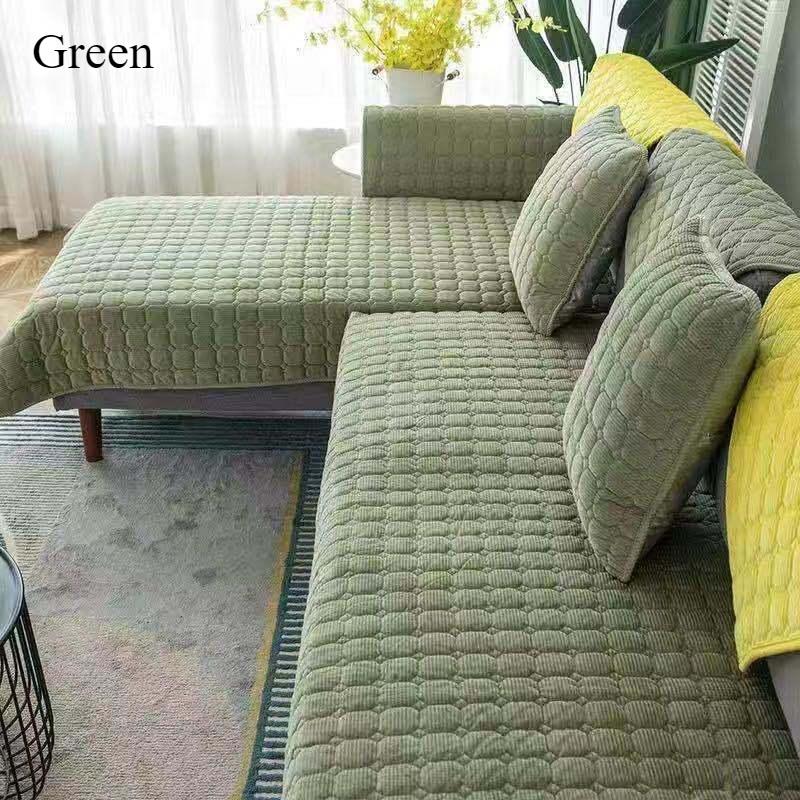 Solid Color Corduroy Sofa Cushion Winter Plush Thickened Non-slip Cushion Simple Modern Sofa Cover
