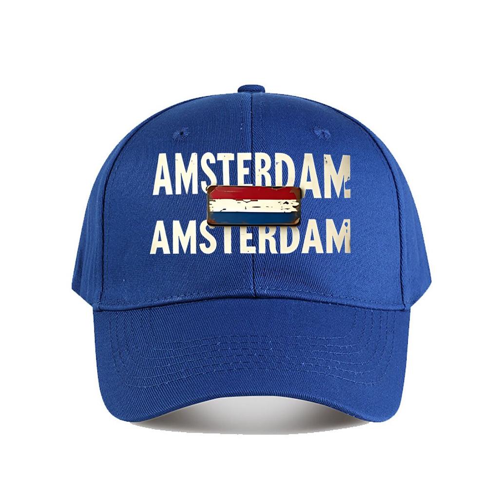 Berretto da Baseball in Cotone Lavato Vintage Amsterdam Berretto da Baseball Moda Unisex Cappello da Sole Donna Sport all'Aperto Cappellino Snapback