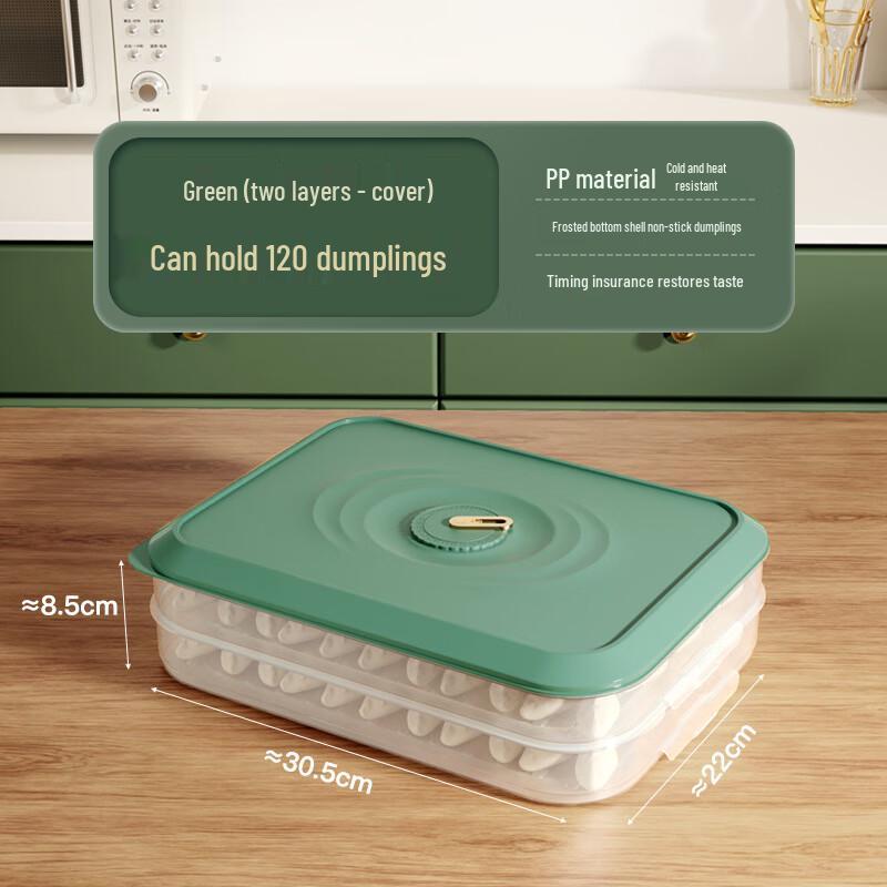 FENGGUAN Большая емкость, двухслойный контейнер для заморозки пельменей