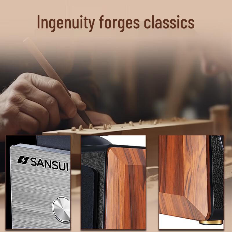 SANSUI S980-I HIFI Tube Amplifier & Wooden Bookshelf Speaker System CN Plug (adapter Included)