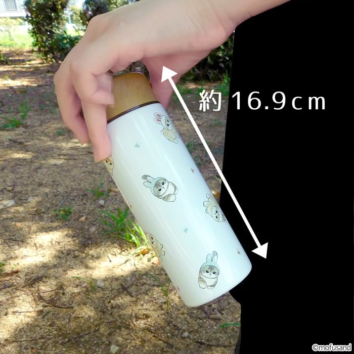 Mofusand Edelstahl Wasser Holzmaserung Perfekt für Isoliert für Heiß oder Kalt Niedliche Eisbär- und Pinguin-Designs Vakuumversiegelte Flasche, 300 ml, Finish,