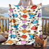 Warm Flannel Blanket Mr. Men & Little Miss Pattern, Lightweight Comfortable Throw Blanket for Bed Sofa Use