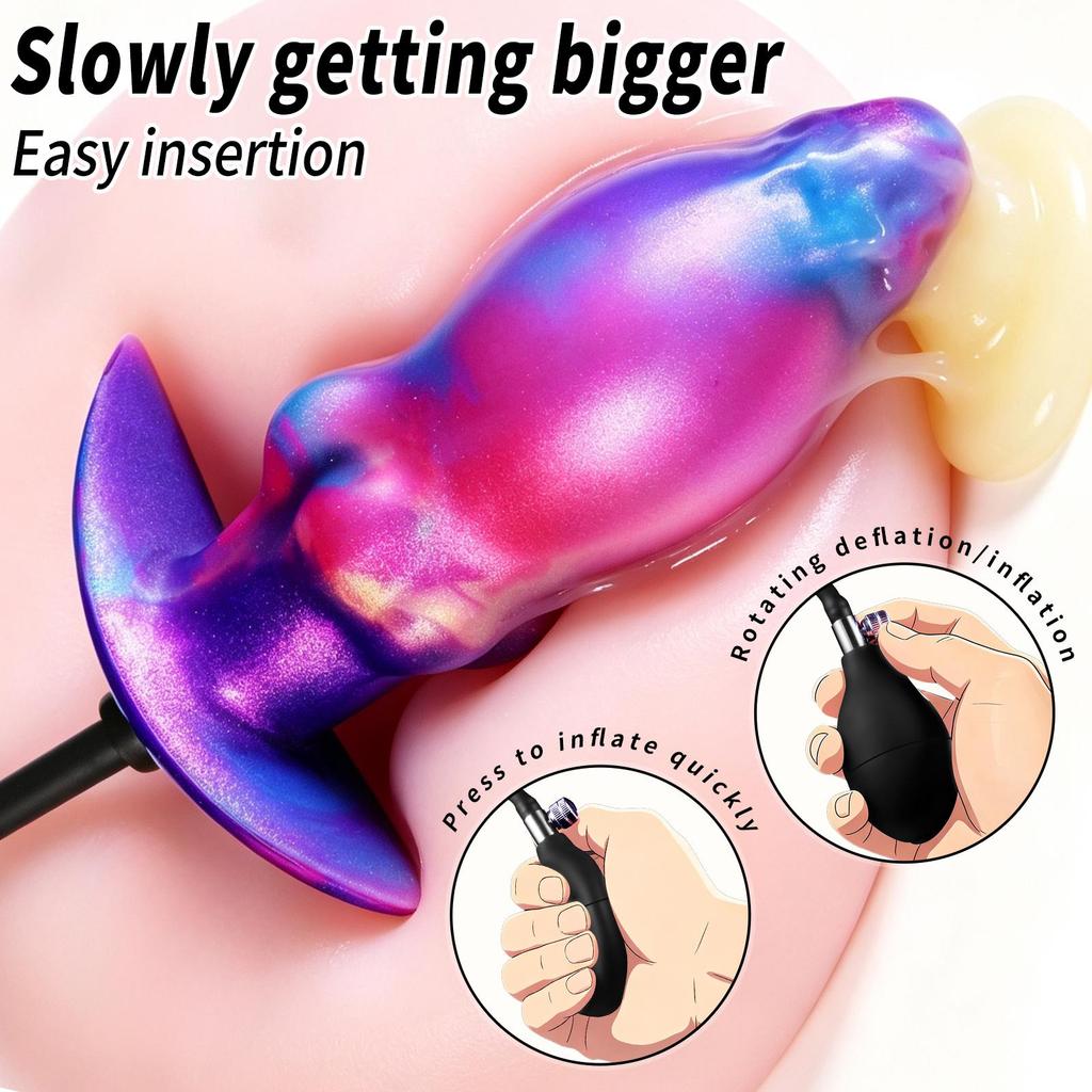 New Colorful Liquid Silicone Anal Plug – Realistic Phallic Design, Suitable for Anal Play and Masturbation (BDSM/Adult Toy #S)