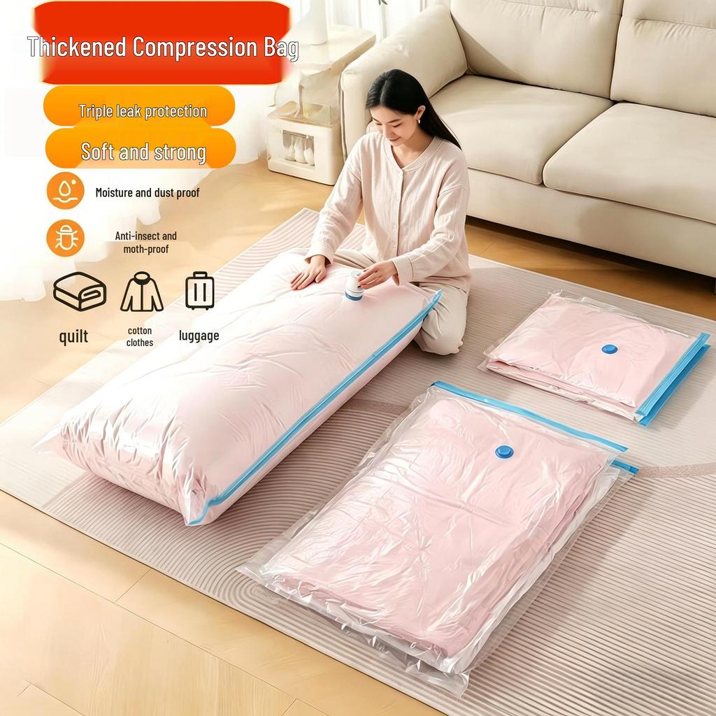 Vacuum Storage Compression Bag for Clothes, Quilts, and Jackets - Dustproof Travel Organizer