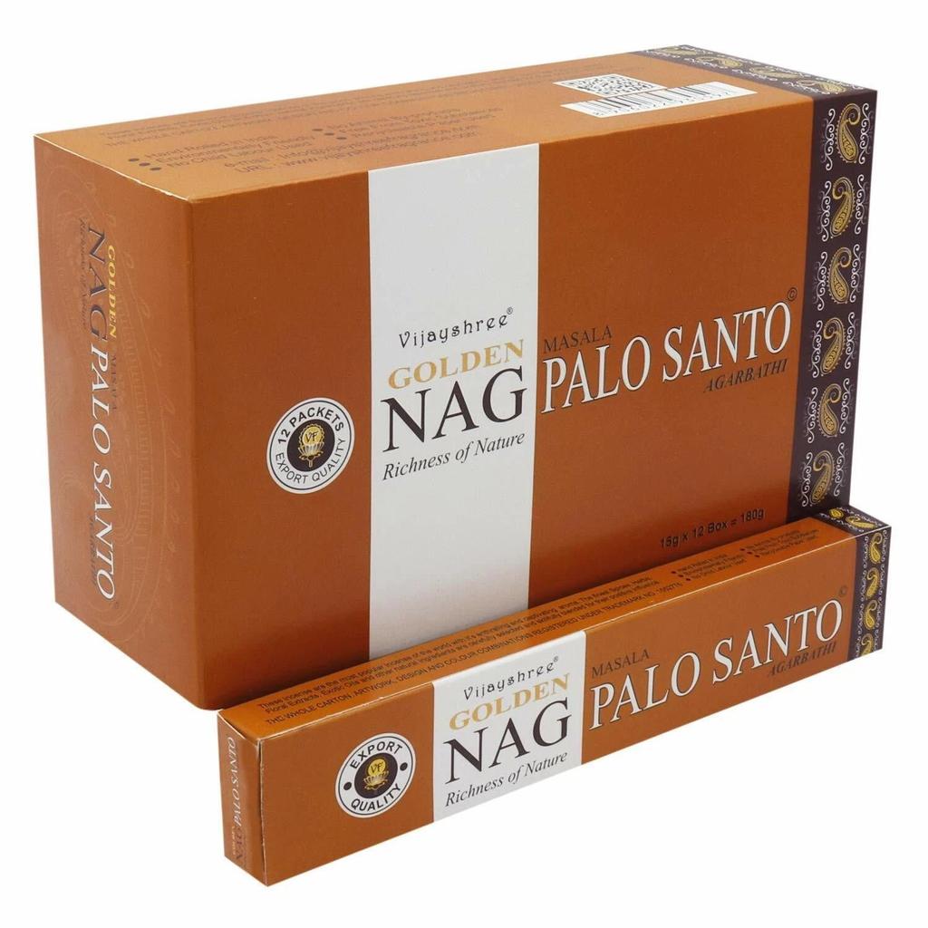 Varillas de Incienso Vijayshree Golden Nag Palo Santo Masala Sándalo 12x15 180g