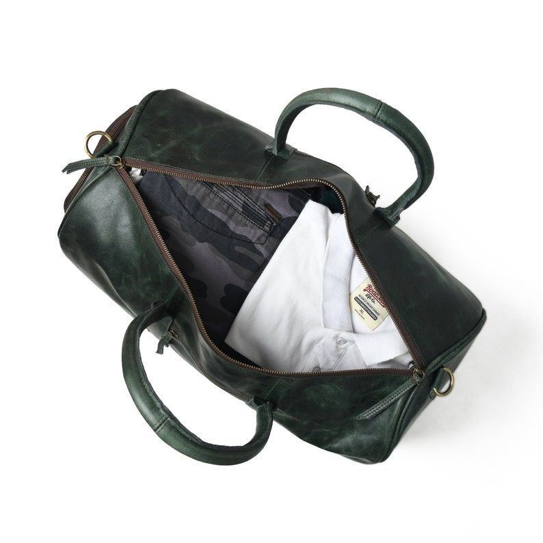 Handmade Leather Duffle Bag With Shoe Compartment|Personalized Leather Weekender Bag|Unique Father's Day Gift|Overnight Leather Travel Bag