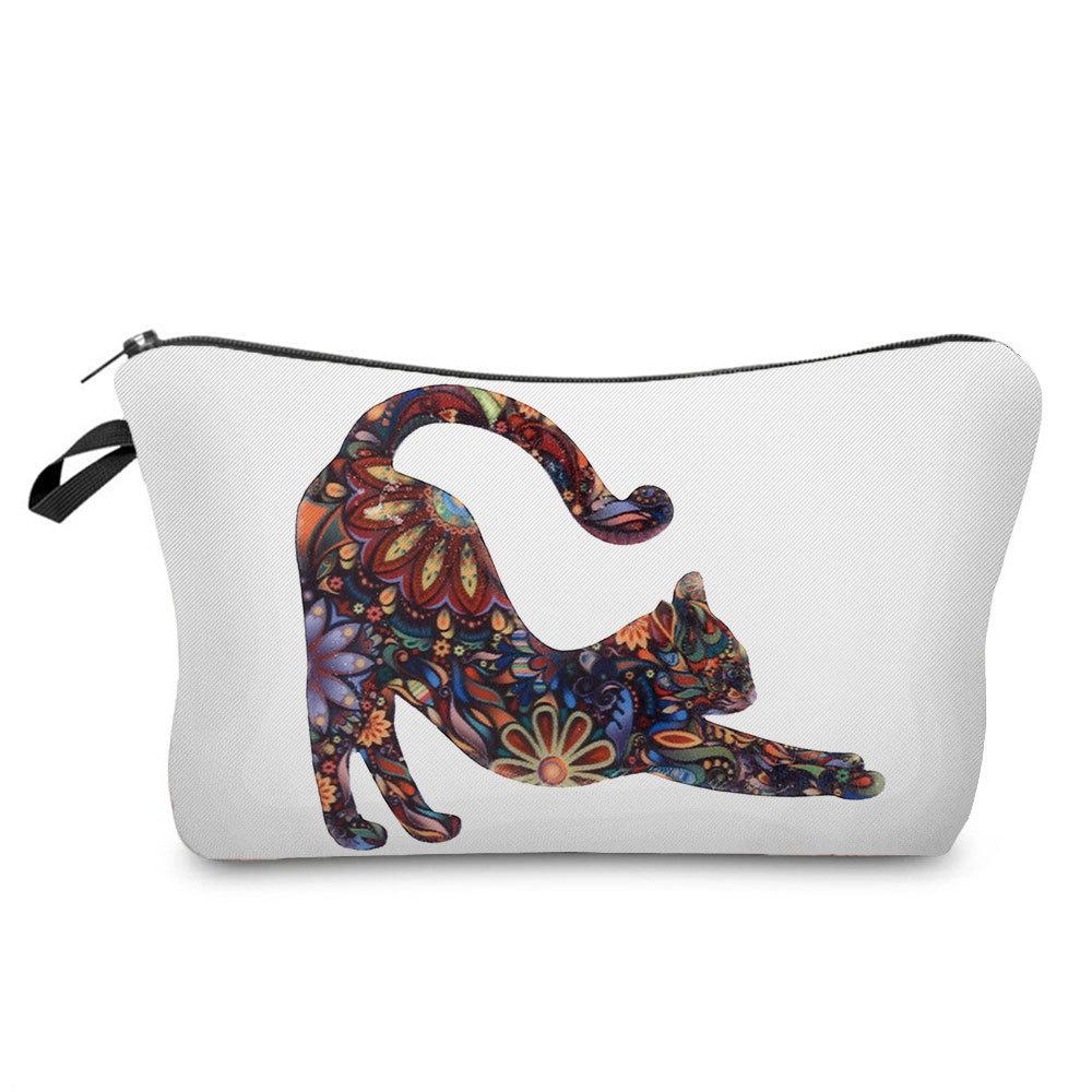 Women Flower Print Cosmetic Bag Toiletries Organize Travel Storage Case 6666