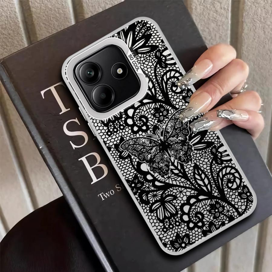 

Чехол из черного кружева Design Sense для Xiaomi Poco F4 X5 X3 Pro C51 C50 F3 GT X3 NFC Задняя крышка телефона Poco F3 GT