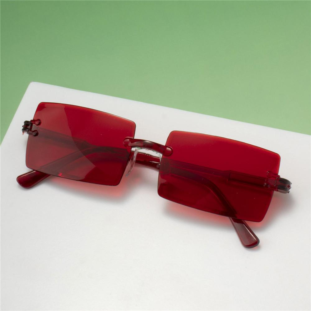 6PCS Retro Sunglasses Women Brand Designer Fashion Rimless Gradient Sun Glasses Shades Cutting Lens Ladies Frameless Eyeglasses