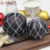 Schwarzes und Silbernes Schaumstoff-Weihnachtsbaumschmuck-Set - 8cm Bemalte Kugel & 10cm Klebedekorationen