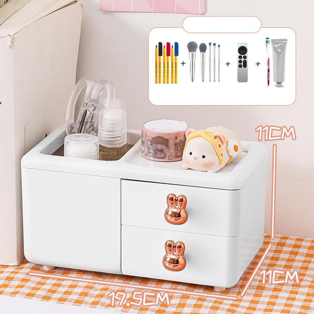 Cute Desk Organizer Makeup Brush Holder Multifunctional Home Decoration Storage Box Stationery Caddy