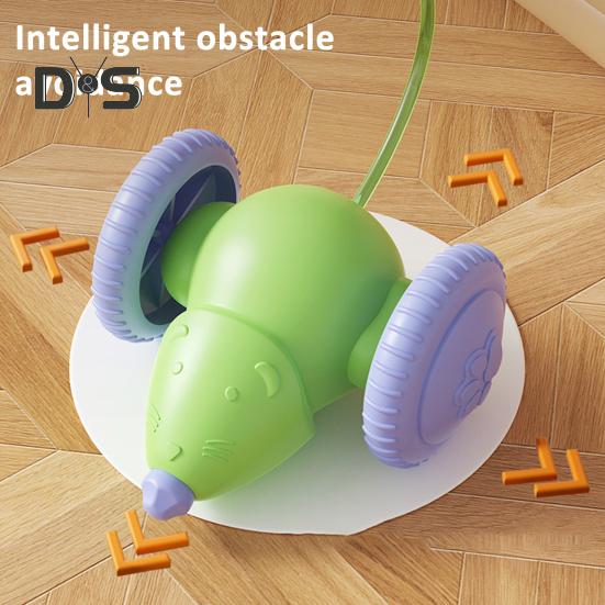 Smart Elektrisk Mus Katteleke Oppladbar Automatisk Bevegelig Mus Bil Leike med LED-lys Interaktiv Kattekost for Innekatter