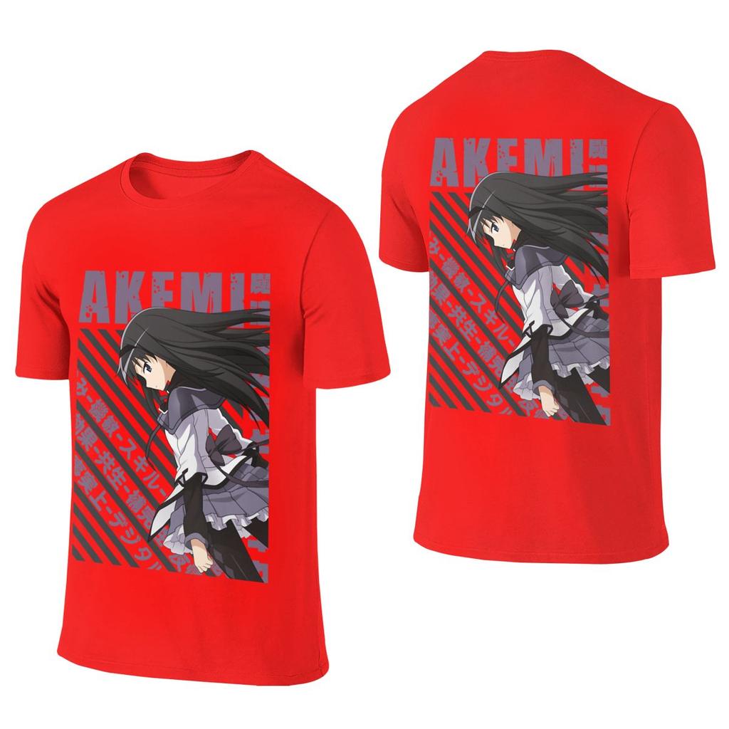 Mahou Shoujo Madoka Magica Homura Akemi Soft And Glutinous Reversible Tshirt Lazy Vibe Solid Color Basic Tee