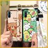 Fashion Design Waterproof Phone Case For OPPO Realme C3/C3i/Narz N10A Kickstand Lanyard Wrist Strap Ring Anti-knock Cute