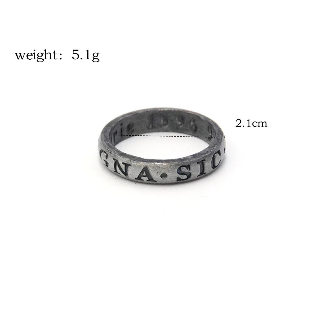 Uncharted 4 Nate Drakes Μεταλλικό Δαχτυλίδι Sic Parvis Magna Κολιέ με 3D μενταγιόν με φιγούρα Μοντέλο Rare Collect Toy Gift for Boy Man