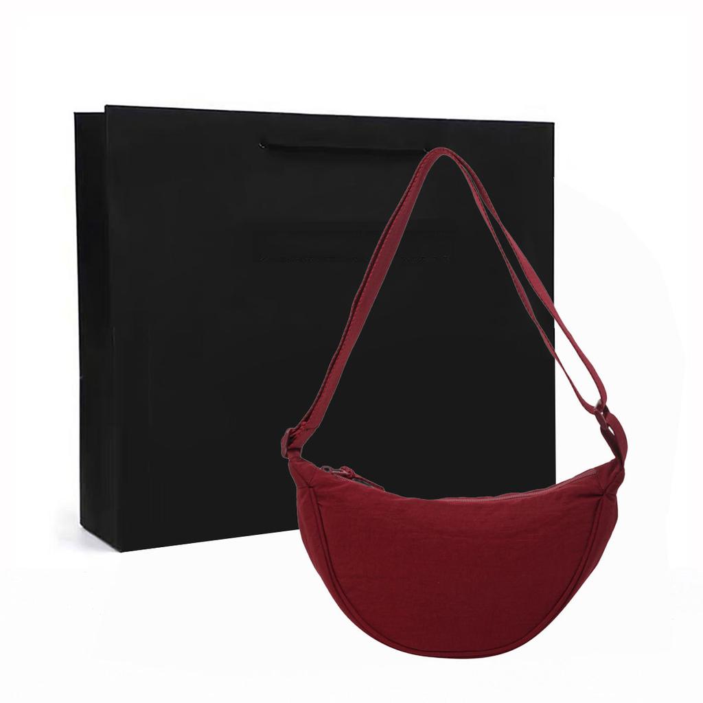 2025 New Xiaohongshu Nylon Dumpling Bag Student Shoulder Bag Cloth Bag Factory Source Women's Crossbody Bag