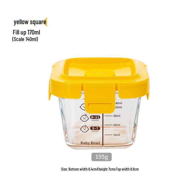 Low Peng Glass Baby Food Storage Bowl - Airtight, Fresh-Keeping, Child-Safe, Thickened