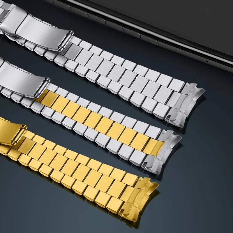 Accesorios de Acero Inoxidable Sólido para Relojes Correa de 20 mm 21 mm Para Rolex DATEJUST DAY-DATE OYSTERPERTUAL DATE Correas de Reloj Plateadas para Hombre
