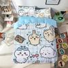 Cartoon Chiikawas Cute Themed Bedding Set Colorful Print Polyester Student Dormitory Bed Sheet Quilt Cover Kid Gift Home Textile