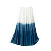 French Style Tie-Dye Cotton Blue Long Skirt - Women's Age-Reducing Summer Slimming Skirt