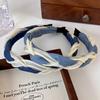 New Retro Braided Twist Headbands Fashion Denim Panelled Mesh Yarn Hair Hoop for  Woman Girl Elegant Hair Band Hair Accessories