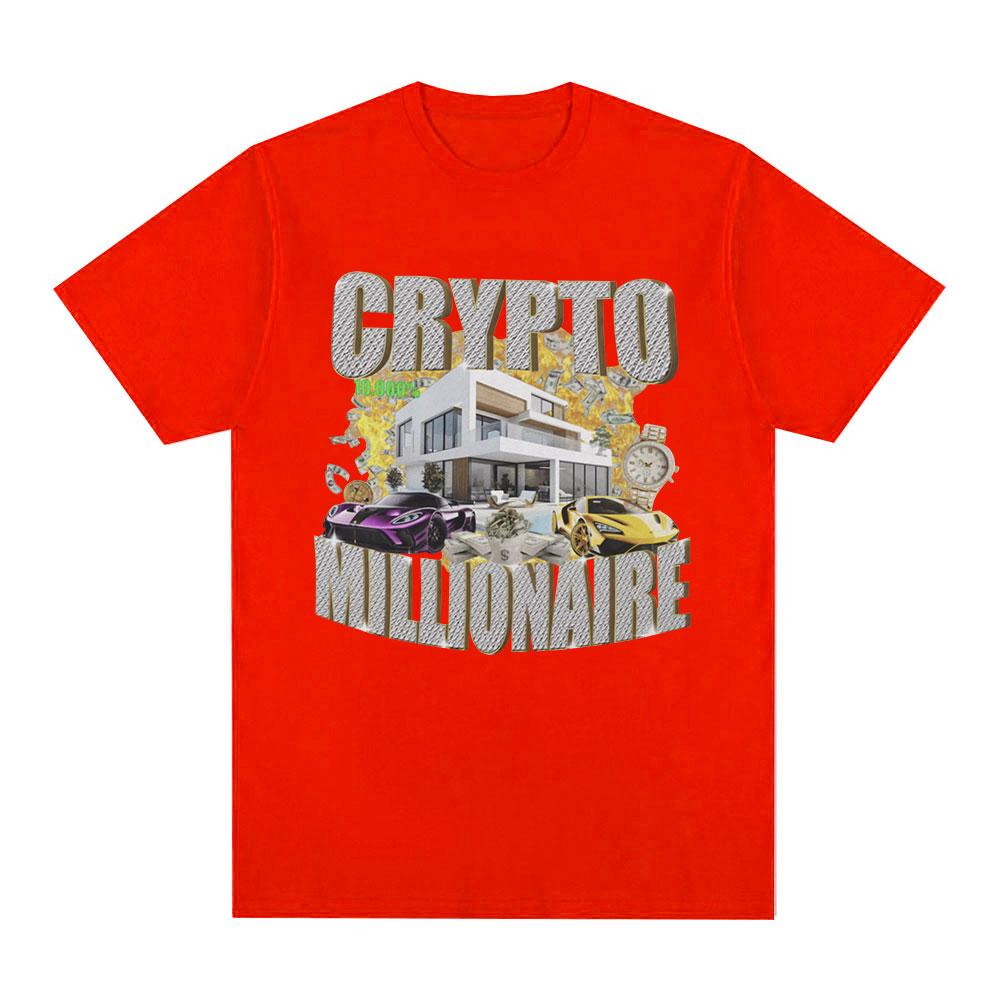 Crypto Millionaire Funny Meme T Shirts Men Women Clothing Casual Cotton Short Sleeve T-shirt Hip Hop Vintage Oversized T-shirts