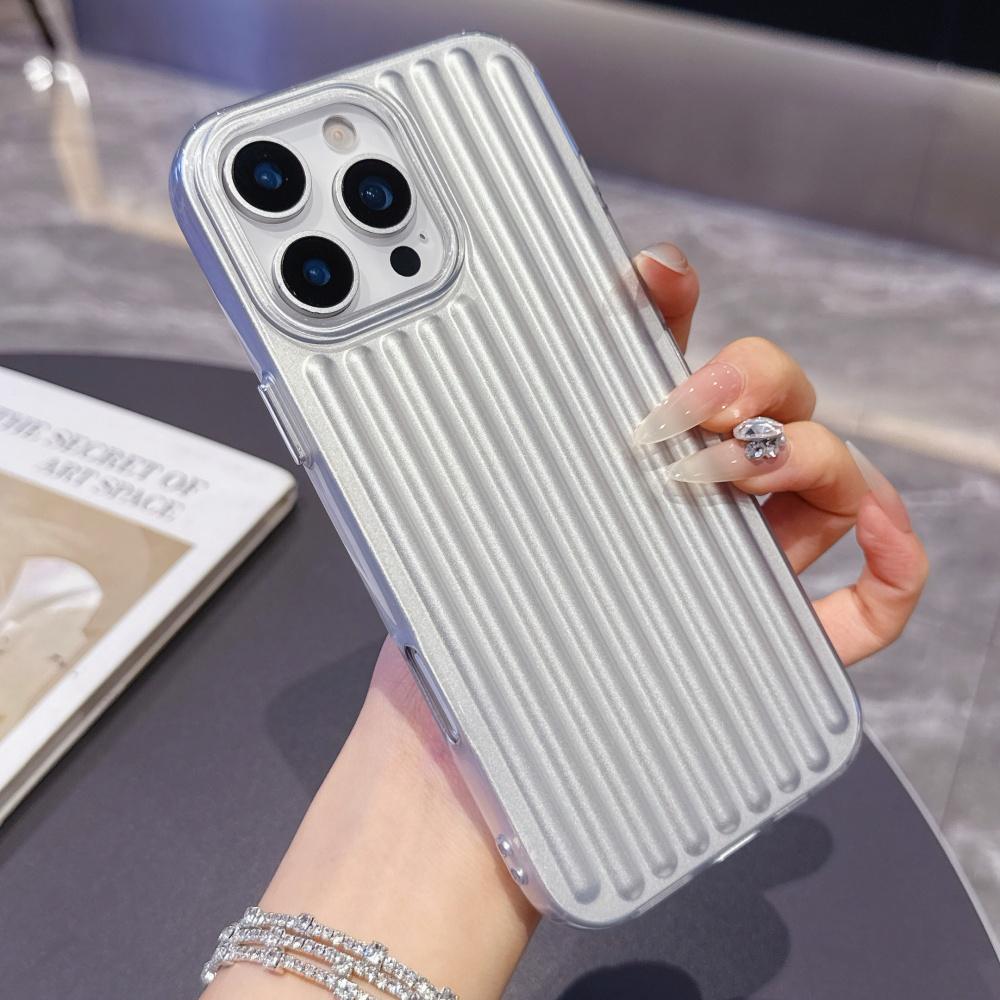 Vertical Stripe Bumper Case for iPhone 17 Air 16 16E 15 14 Pro Max Plus 13 12 11 SE4 Shockproof TPU Frosted Phone Cover iPhone 15 Pro