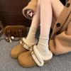 Increase the Height of the Thick-soled Bag Head and Half-drag the Fluffy Shoes, and Wear the Velvet Birkenstocks. New Cotton Slippers In Autumn 