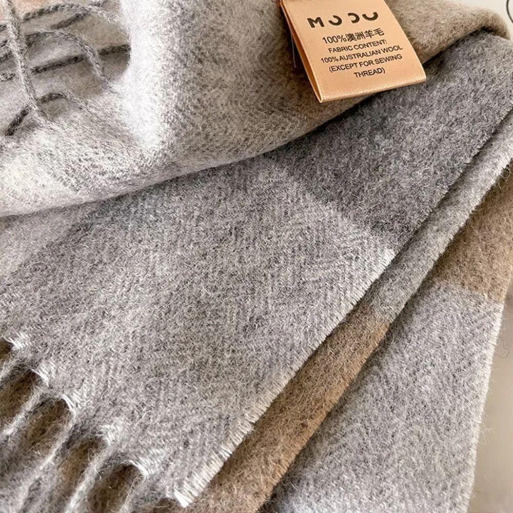 Thick Warm Winter Plaid Scarf Windproof Shawl Wrap Fashion Wool Scarf