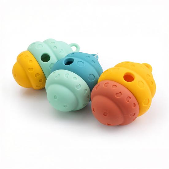 Silicone Dog Food Leakage Ball Bite Resistant Treat Dispensing Feeder Toy Pet Teething Cleaning Interactive Boredom Enrichment Toy