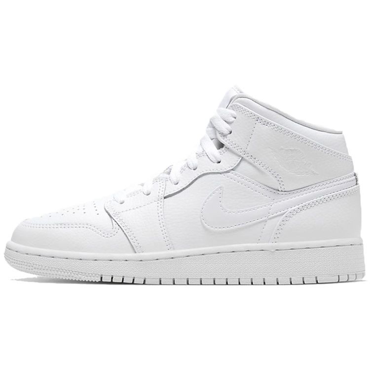 

Кроссовки Air Jordan 1 Mid GS Triple White 554725-126