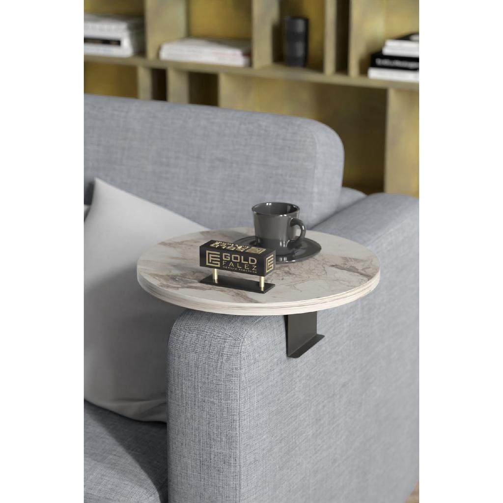 Side Table Adjustable Tray Decorative Modern Tray Sofa Table Walnut