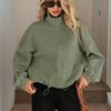 High Neck Zipper Jacket, Drawstring Hem, Pockets, Women's, Loose Fit, Baseball Jacket