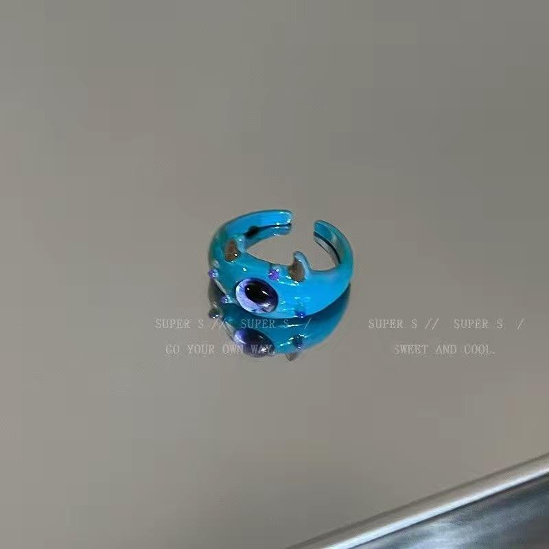 

Коллекция маленьких монстров~ Детское милое кольцо с одноглазым монстром, студенческий нишевый дизайн, уникальное открытое кольцо