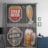 A Glass Of Beer Emblem Sheer Curtains for Living Room Transparent Tulle Window Treatments Bedroom Kitchen Home Decor Veil Drapes
