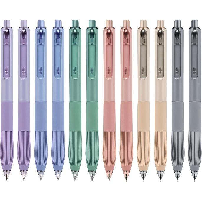 Linbsunne Gel Pens Black Ink Pens for Office 0.5mm Fine Point Pens Smooth Writing Retractable Work Pen (12-count)