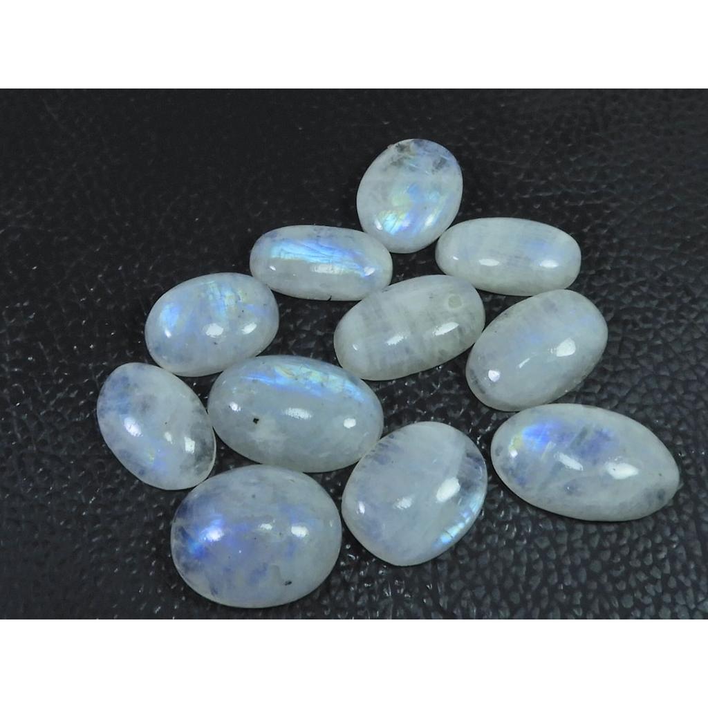 148Cts. Natural Rainbow Moonstone Oval Cabochon Loose Gemstone 11 Pcs Lot C-1645