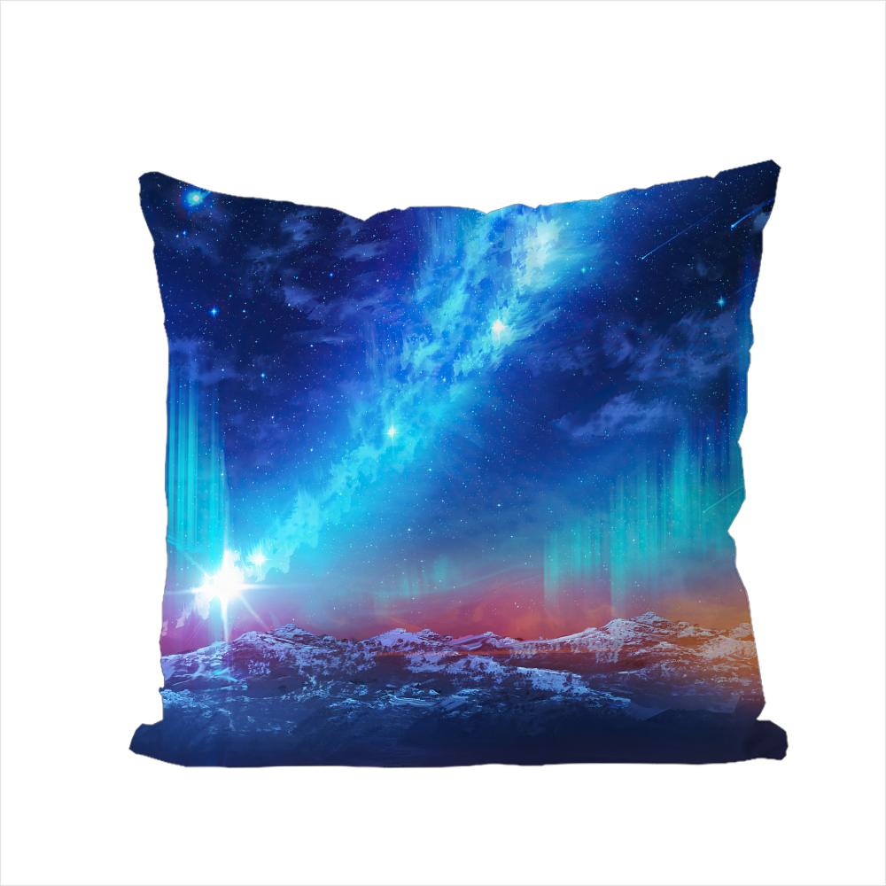 Polar Lights Pillow Case For Car Sofa Decorative Home Doublesided Print Plush Square Throw Pillow Cushion Cover