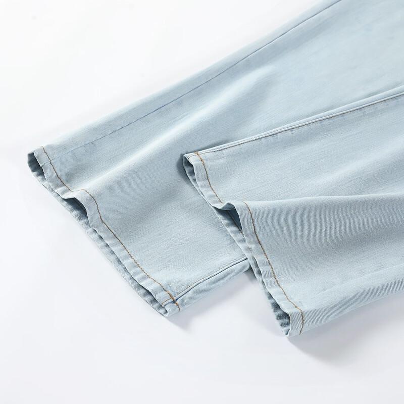 Izzue It Women's Lyocell Tencel Light Wash Loose Wide-Leg Jeans
