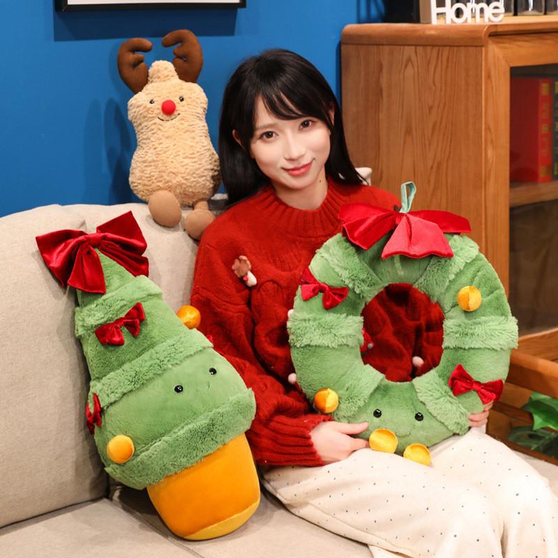 Christmas Tree Flower Garland Plush Toy With Pp Cotton Filling For Home Decor And Gift