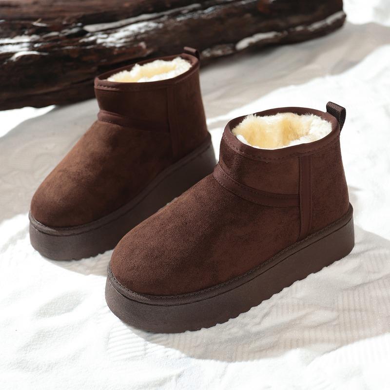Real Sheepskin Wool Low-cut Warm Comfortable Shoes Women Fashion Short Shoes New Winter Warm Boots Fur Ladies Snow Boots
