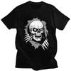 Custom Torn Metal Skull T Shirts for Men Pure Cotton Tees Gothic Skeleton Tshirts Casual Tshirt Clothes