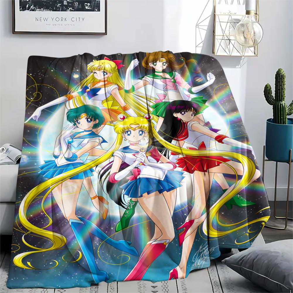 

Sailor Moon Magical Girl pattern Flannel Blanket, High quality Comfortable for All Seasons, Home Decor, Warmth and Comfort, Perfect for Gifts. 80cm x 120cm