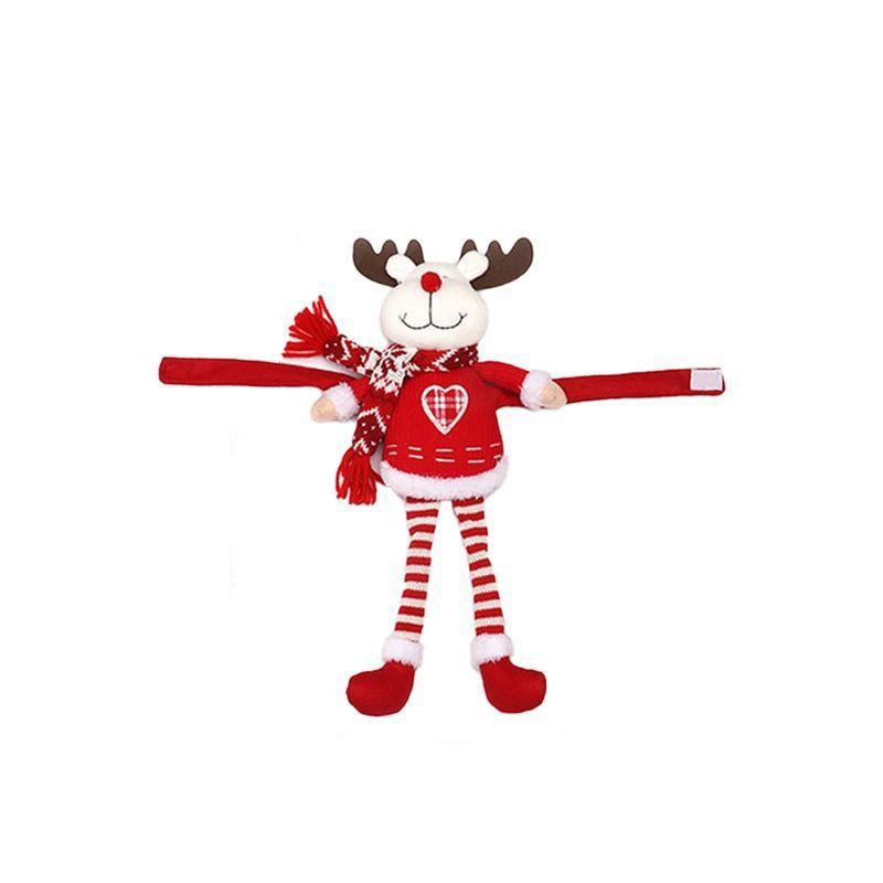 New Christmas Decorative Knitted Fabric Long Leg Santa Claus Window Curtain Tieback Home Decoration