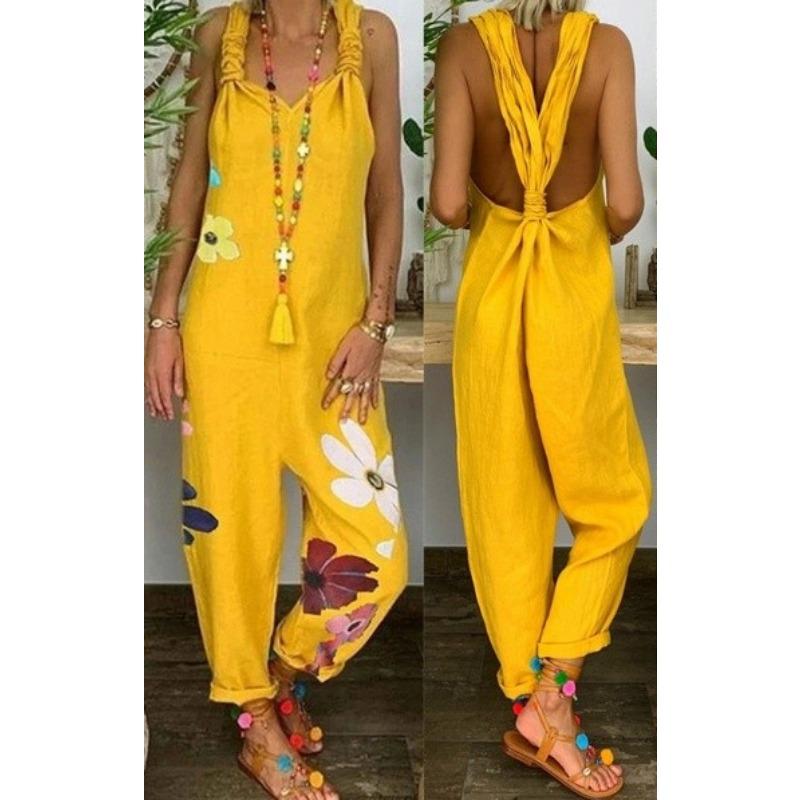 Women's Loose Casual Strappy Jumpsuit