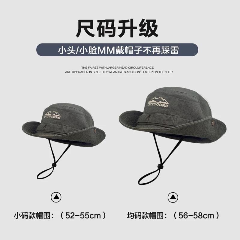 Popular Outdoor Retro Bucket Hat Summer Hiking Fishing Sun Protection Sun Hat Mountaineering Shade Western Cowboy Hat